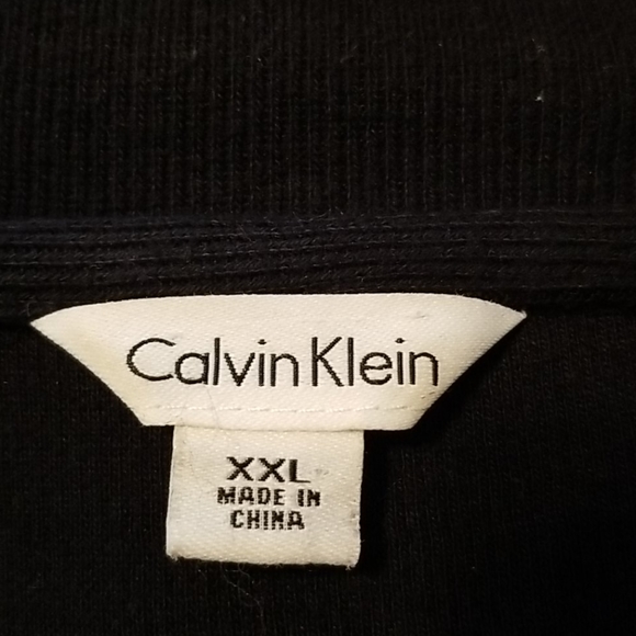 Calvin Klein Full Zip Mock Neck Navy Sweater - Picture 6 of 6